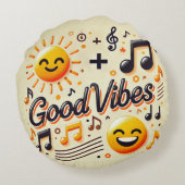 ☀️ + 🎶 =良好なウイルス装飾用クッション ラウンドクッション (裏面)