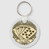 良好なトランプのポーカーハンドキーチェーン キーホルダー (正面)