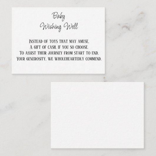 良好な金銭ベビー エンクロージャーカード (正面/裏面)