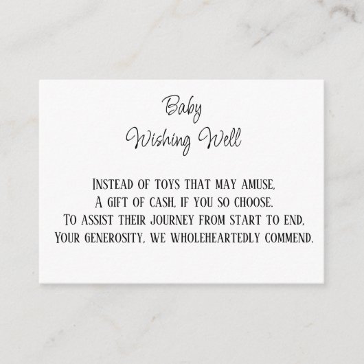 良好な金銭ベビー エンクロージャーカード (正面)