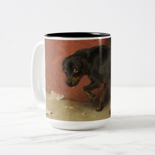 良心は我々を臆病にする ツートーンマグカップ (正面左)