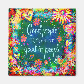 良感動的人引用文フローラかわいらし マグネット (正面)