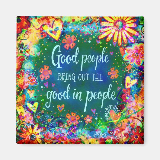 良感動的人引用文フローラかわいらし マグネット (正面)