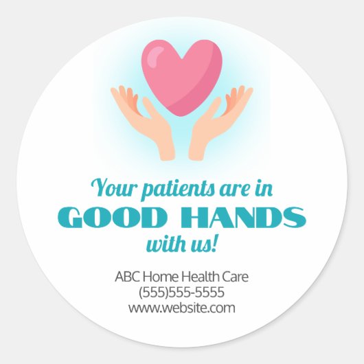 良手医療マーケティング ラウンドシール (正面)