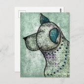 良犬が御馳走はがきを聞く ポストカード (正面/裏面)