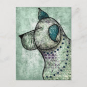 良犬が御馳走はがきを聞く ポストカード (正面)