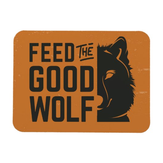 良食べ物を与えい狼の磁石 マグネット (横)