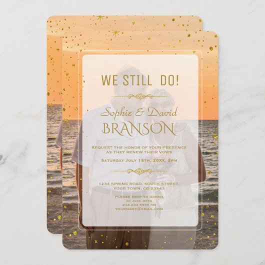 色あせお洒落た写真の幾何学的な我々はまだ 招待状 (正面/裏面)