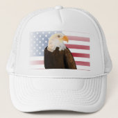 色あせたアメリカ国旗を持つワシ キャップ (正面)