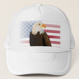 色あせたアメリカ国旗を持つワシ キャップ