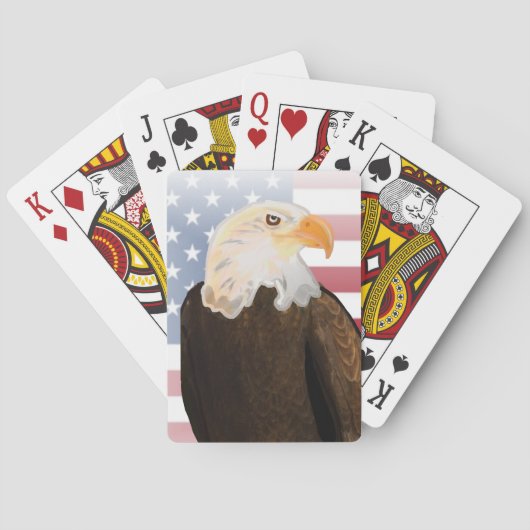 色あせたアメリカ国旗を持つワシ トランプ (裏面)