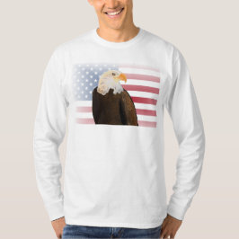色あせたアメリカ国旗を持つワシ Tシャツ