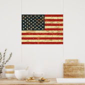 色あせたアメリカ国旗 ポスター (キッチン)