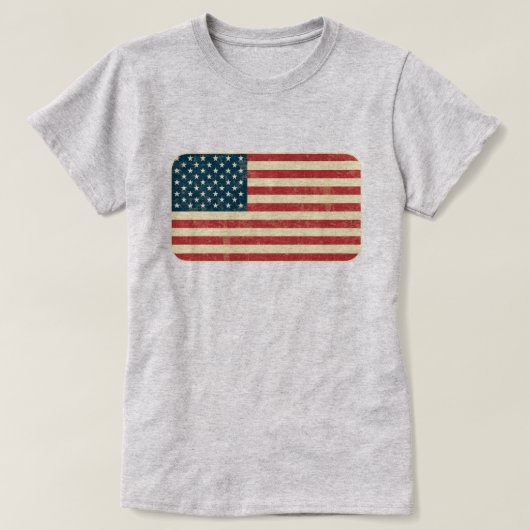 色あせたアメリカ国旗 Tシャツ (デザイン正面)