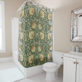 色あせたインペネルウィリアム・モリス花のパターン シャワーカーテン (インサイチュ)
