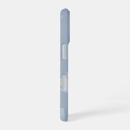 色あせたコスモスの花のシルエット淡い色の（青） iPhone 16ケース (右側面)