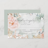 色あせたサンゴバラフローラ食事の選択RSVPカード 出欠カード (正面/裏面)