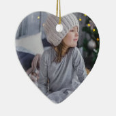 色あせたスノーフレーク写真ブルークリスマス セラミックオーナメント (右)