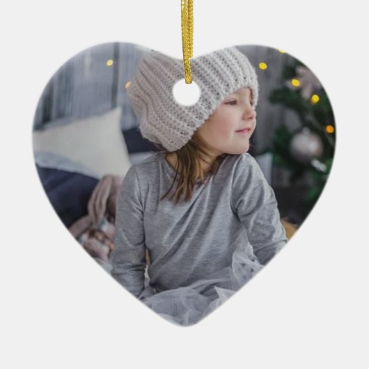 色あせたスノーフレーク写真ブルークリスマス セラミックオーナメント (正面)