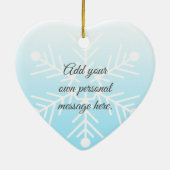 色あせたスノーフレーク写真ブルークリスマス セラミックオーナメント (裏面)