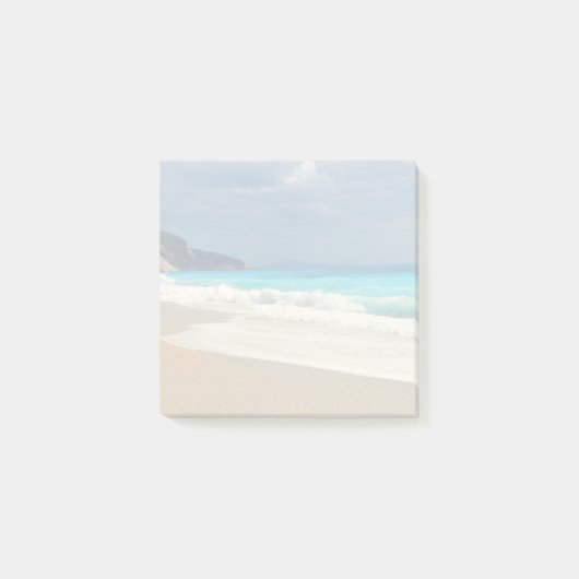 色あせたターコイズブルーシービーチ写真 ポストイット (正面)