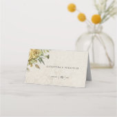 色あせたダマスク壁紙と金ゴールドバラシャビーシック プレイスカード (正面)