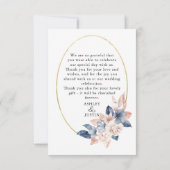 色あせたデニムと赤面スタイリッシュサンキューカード (裏面)