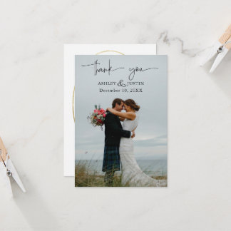 色あせたデニムと赤面スタイリッシュサンキューカード