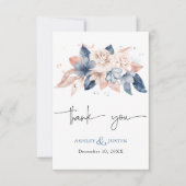 色あせたデニムと赤面スタイリッシュサンキューカード (正面)