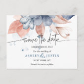 色あせたデニムと赤面スタイリッシュ日付ポストカードの保存 案内ポストカード (正面)