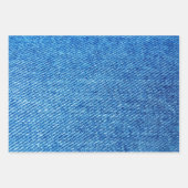 色あせたデニムブルージーンズカラー織物パターン ラッピングペーパーシート (正面2)