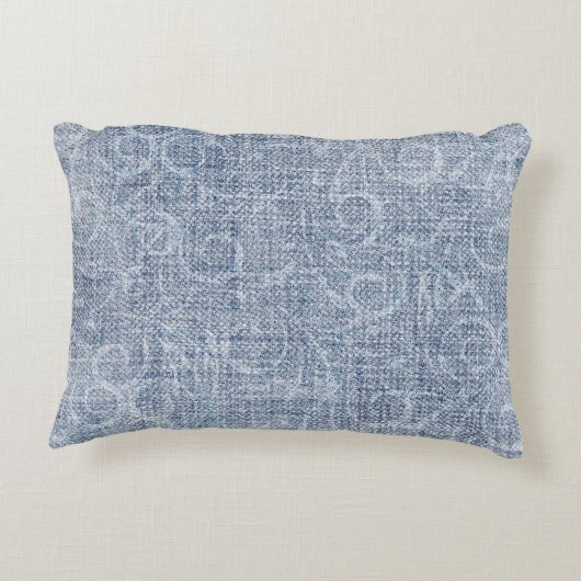 色あせたデニム生地 アクセントクッション (裏面)