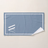 色あせたデニム色のモノグラム バスタオルセット (ハンドタオル)