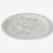 色あせたバラシャビーヴィンテージデザイン ペーパープレート (アングル)