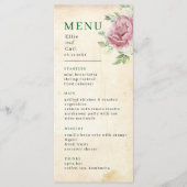 色あせたバラ結婚ズ メニュー (正面)