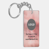 色あせたバラQRコード&ビジネスロゴ両面 キーホルダー (正面左)