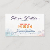 色あせたパステルウォーターカラーポープリント 名刺 (裏面)