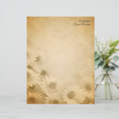 色あせたヒマワリ素朴パーソナライズされた文具 (スタンド正面)