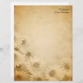 色あせたヒマワリ素朴パーソナライズされた文具 (正面/裏面)