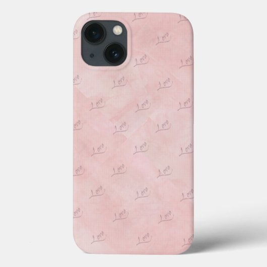 色あせたピンクの背景に手書き愛 Case-Mate iPhoneケース (裏面)