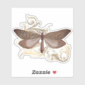 色あせたピンク色の蝶 シール (シート)