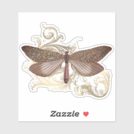 色あせたピンク色の蝶 シール