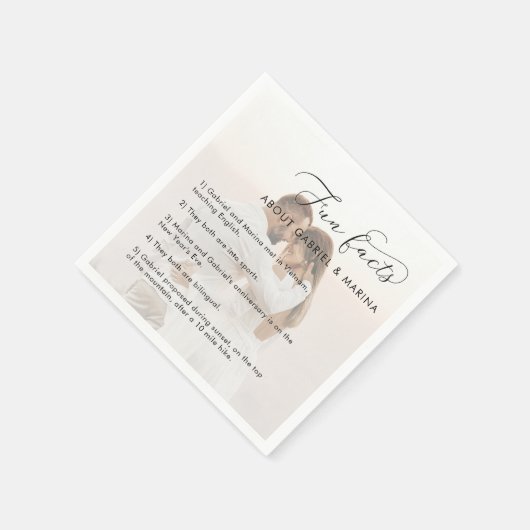 色あせたフォトスクリプトおもしろいファクト結婚ズnewlyweds スタンダードカクテルナプキン (角)