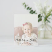 色あせたフォトチャイルドの誕生日招待状ポストカード ポストカード (スタンド正面)