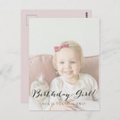 色あせたフォトチャイルドの誕生日招待状ポストカード ポストカード (正面/裏面)