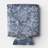 色あせたフローラデニム:グランギーのテクスチャ付き背景 缶クーラー (裏面)