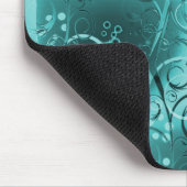 色あせたフローラ渦ティール（緑がかった色）ターコイズブルーギガーリーフト マウスパッド (コーナー)