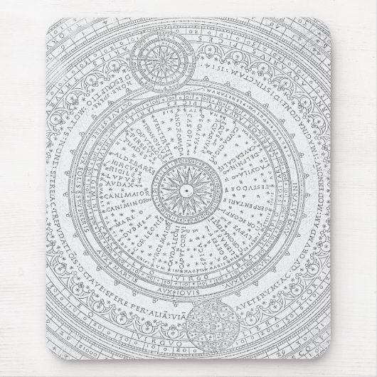 色あせたラテン文字アストロ図枠 マウスパッド (正面)