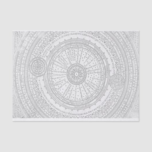 色あせたラテン文字アストロ図枠 薄葉紙 (正面)