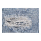 色あせたリッピングされたジーンズのテクスチャ 枕カバー (正面)